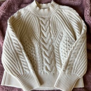 Banana Republic 100% Cashmere Boxy Cable Knit Sweater, New With Tags